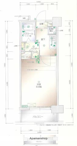 ラフォーレ大濠パークアベニュー(1K/2階)の間取り写真