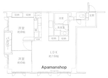 ガイアコート赤坂浄水(2LDK/5階)の間取り写真