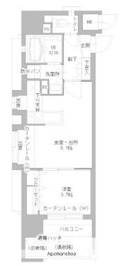 アクタス博多Vタワー 2番館(1LDK/6階)の間取り写真