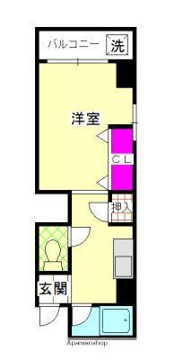 ロイヤルコープ博多(1K/2階)の間取り写真