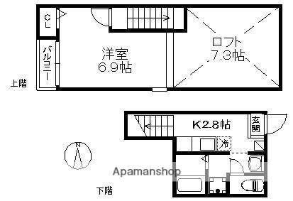 コスモ九大南(ワンルーム/2階)の間取り写真