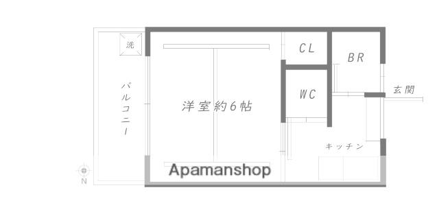 ハイツトレビ(1K/2階)の間取り写真