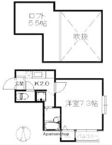 ムーンリバー室見(1K/2階)の間取り写真