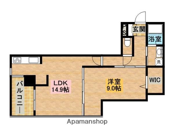アメックス大濠タワー(1LDK/3階)の間取り写真