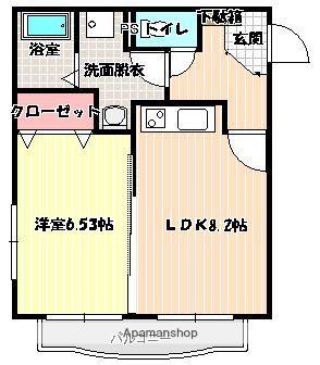 ジュネスⅡ(1LDK/1階)の間取り写真
