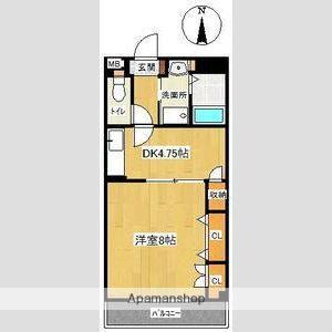 サンフィールド姪浜(1DK/6階)の間取り写真