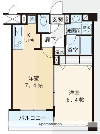 赤坂シャトー松風(1LDK/5階)の間取り写真