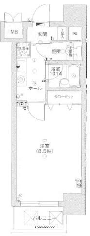エンクレスト博多駅南(1K/4階)の間取り写真