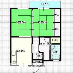 吉武第1ビル(2DK/2階)の間取り写真