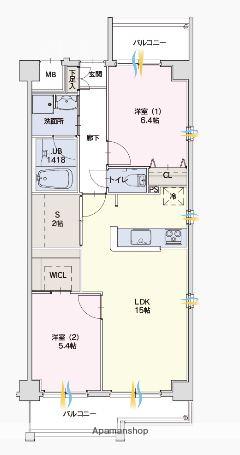 マイプレイス赤坂けやきの杜(2SLDK/4階)の間取り写真