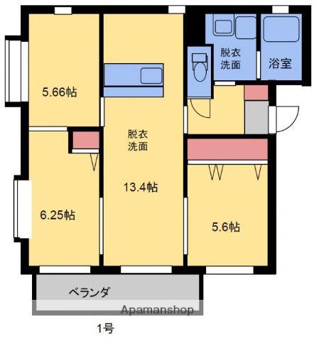 アネーロ城南Ⅱ(3LDK/1階)の間取り写真