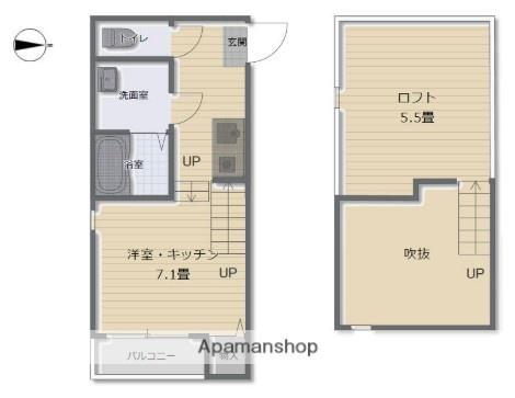 コンフォーティア梅林(1K/1階)の間取り写真