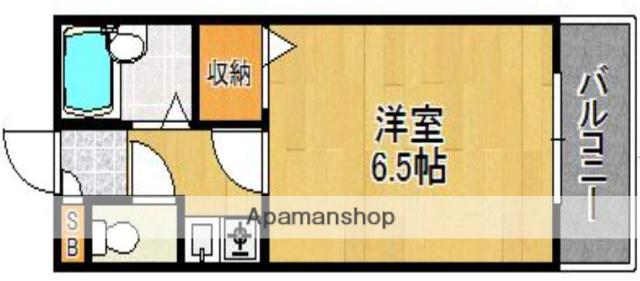 ポルトス西新(1K/3階)の間取り写真