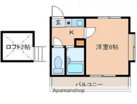 グランドライン野芥(1K/1階)の間取り写真