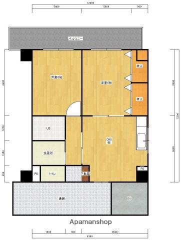 第7川崎ビル(2LDK/3階)の間取り写真