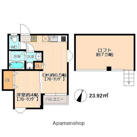 セリエ周船寺(1DK/1階)の間取り写真