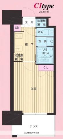 ORIENTBLD NO.111 TRADING TOWOR(1K/5階)の間取り写真