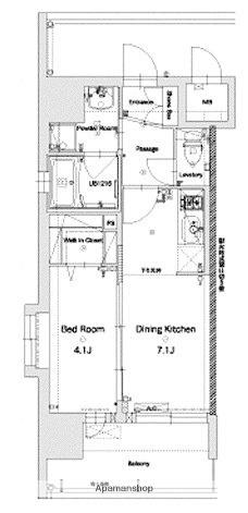 LANDIC S4173(1DK/14階)の間取り写真