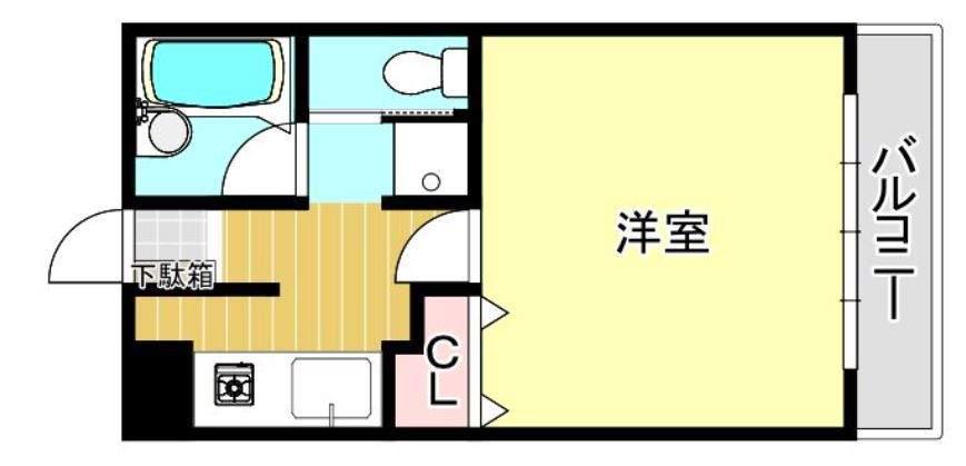 PAL七隈(1K/1階)の間取り写真