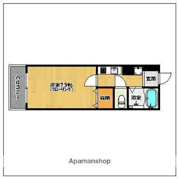 レジデンシャルスイーツ福岡(1K/2階)の間取り写真