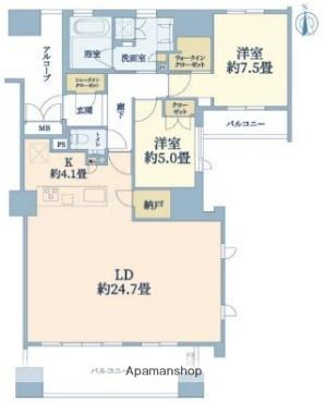 グランドメゾン大濠公園2017(3LDK/6階)の間取り写真