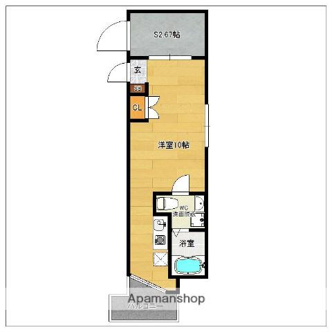 ガレット大池通(ワンルーム/3階)の間取り写真