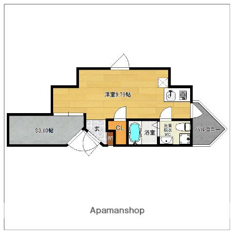 ガレット大池通(ワンルーム/5階)の間取り写真