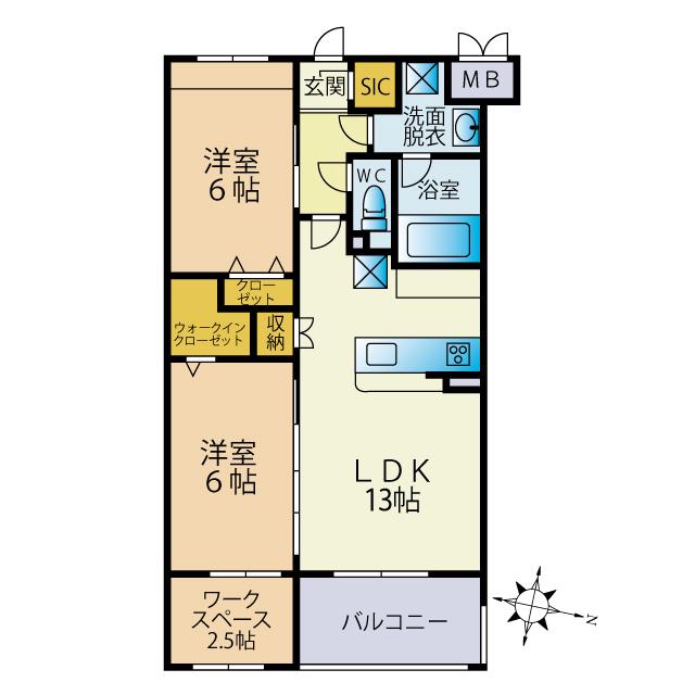 パストラル(2LDK/1階)の間取り写真