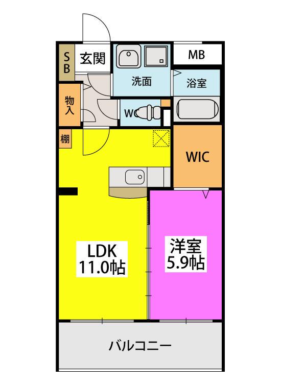 エクレール(1LDK/2階)の間取り写真