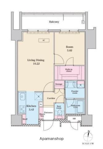 RJRプレシア六本松(1LDK/1階)の間取り写真