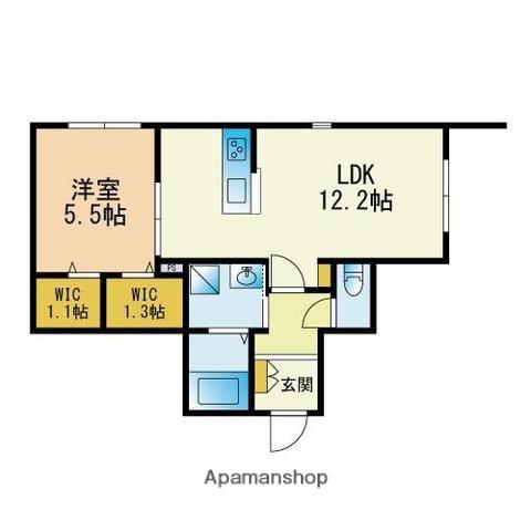 VILLAGGIO ALTO西公園(1LDK/1階)の間取り写真