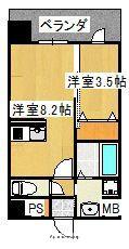第48川崎ビル(1LDK/5階)の間取り写真
