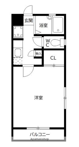 山北第2ビル(1K/3階)の間取り写真