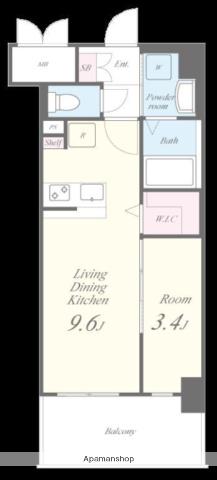 グランミレ薬院(1LDK/9階)の間取り写真