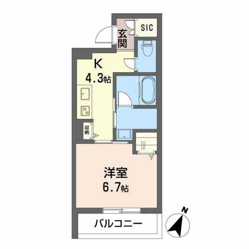 シャーメゾンSUSENJI(1K/2階)の間取り写真