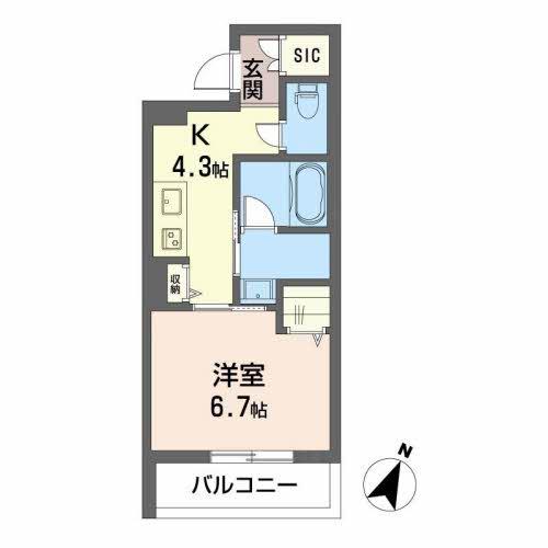 シャーメゾンSUSENJI(1K/3階)の間取り写真