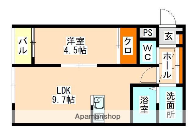トラストコート七隈(1LDK/1階)の間取り写真