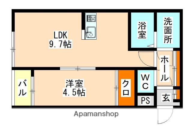 トラストコート七隈(1LDK/2階)の間取り写真