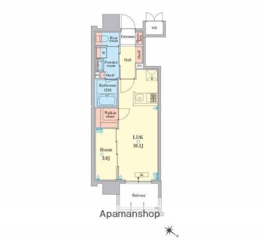 RJRプレシア高砂(1LDK/13階)の間取り写真