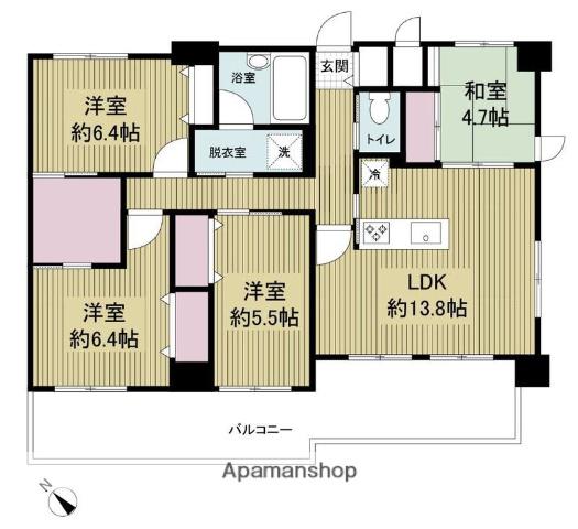 BPRレジデンス高宮(4LDK/8階)の間取り写真