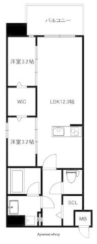 MODERN PALAZZO六本松NOBLESSE(2LDK/5階)の間取り写真