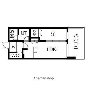 YAKUIN SQUARE(1LDK/9階)の間取り写真