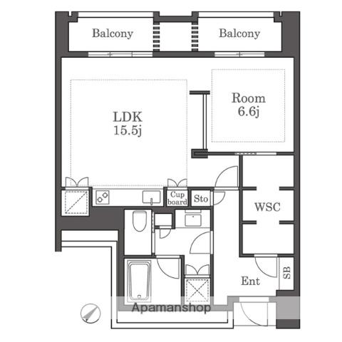 グランドメゾン福岡 THE CENTRAL LUXE(1LDK/3階)の間取り写真