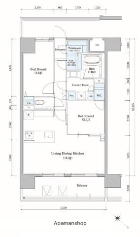 AIFLAT博多祇園(2LDK/11階)の間取り写真