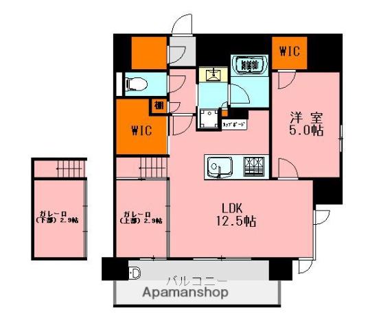 CIDNAL THE PLACE(1SLDK/13階)の間取り写真
