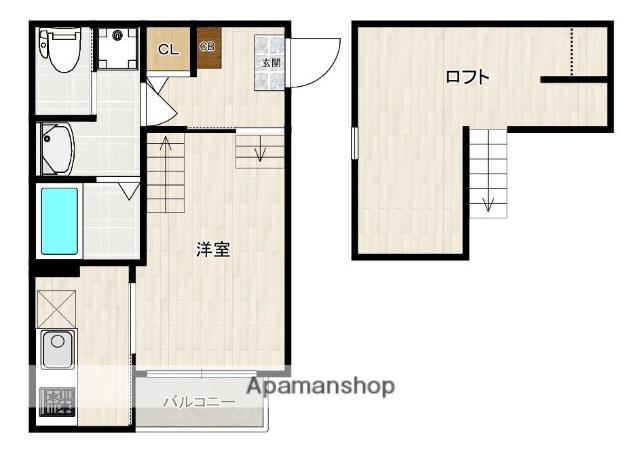 ハーモニーテラス壱岐団地(1K/1階)の間取り写真