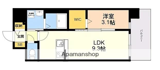 D.CLAREST MELDIA早良街道(2K/4階)の間取り写真
