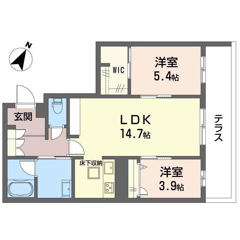 メゾン ド 平尾(2LDK/1階)の間取り写真