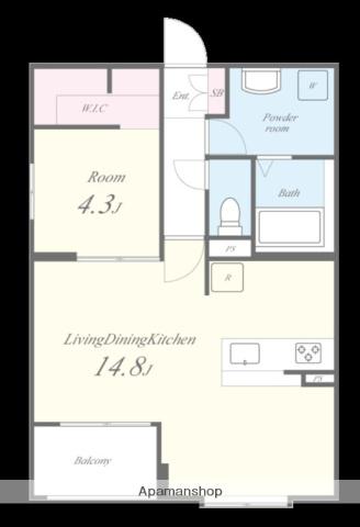 レトワール今川(1LDK/1階)の間取り写真