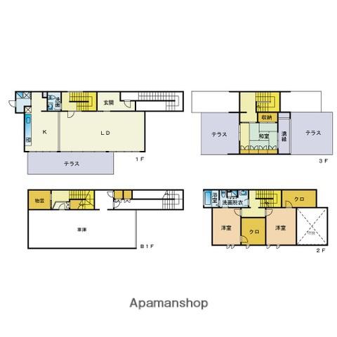 福岡市七隈線 薬院大通駅 徒歩15分 3階建 築18年(3SLDK)の間取り写真